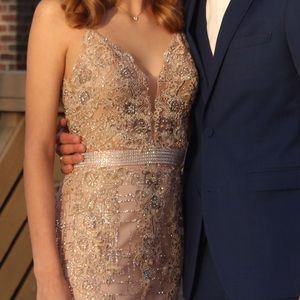 Rose gold prom dress